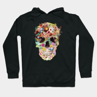 floral skullart Hoodie